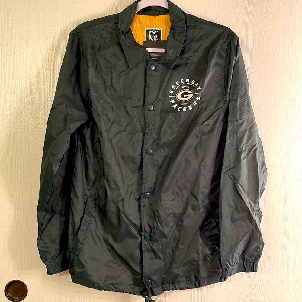 Green Bay Packers Green Windbreaker Light Jacket, Sz. S